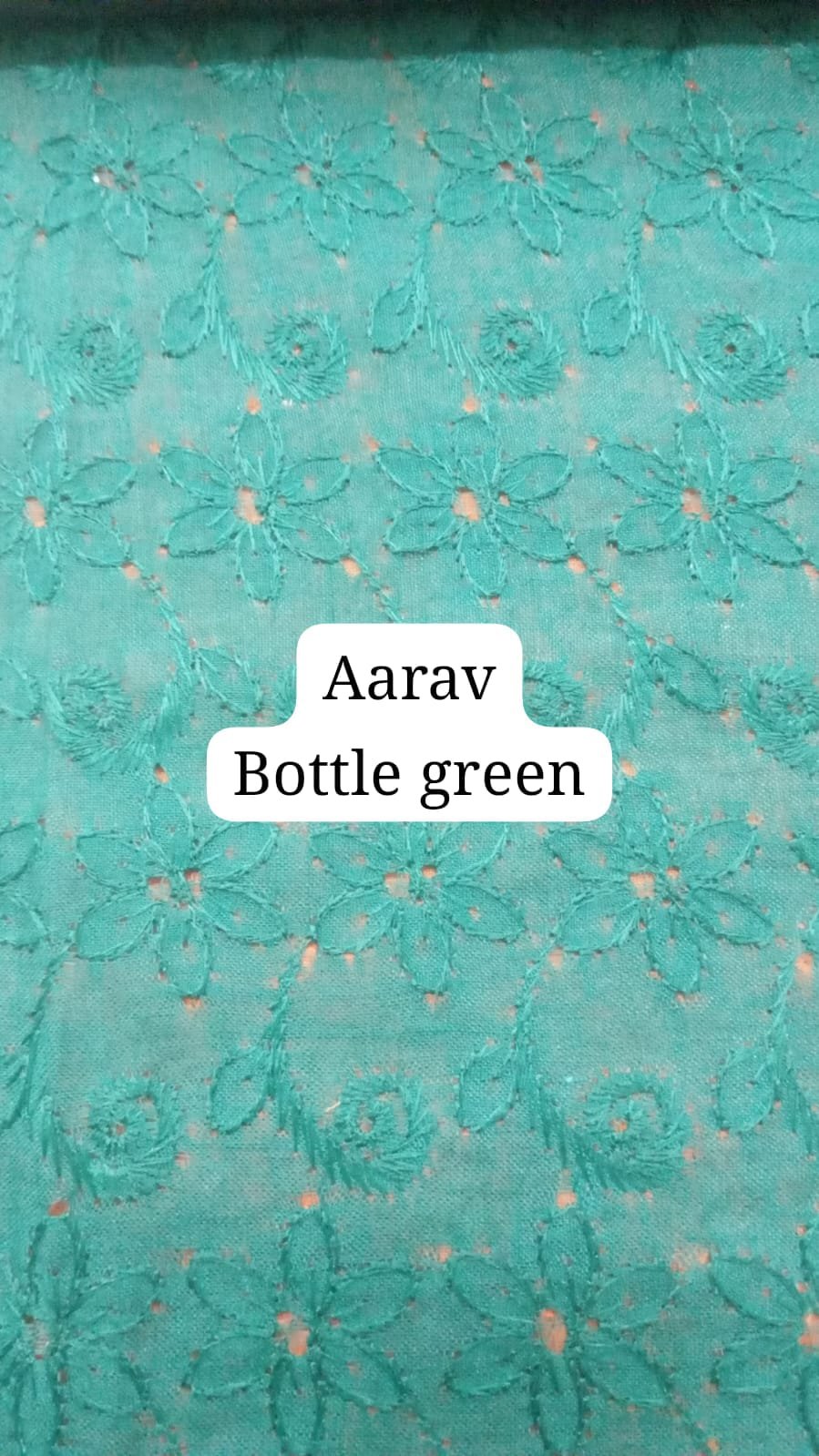 Aarav Bottle Green PC Embroidery Fabric
